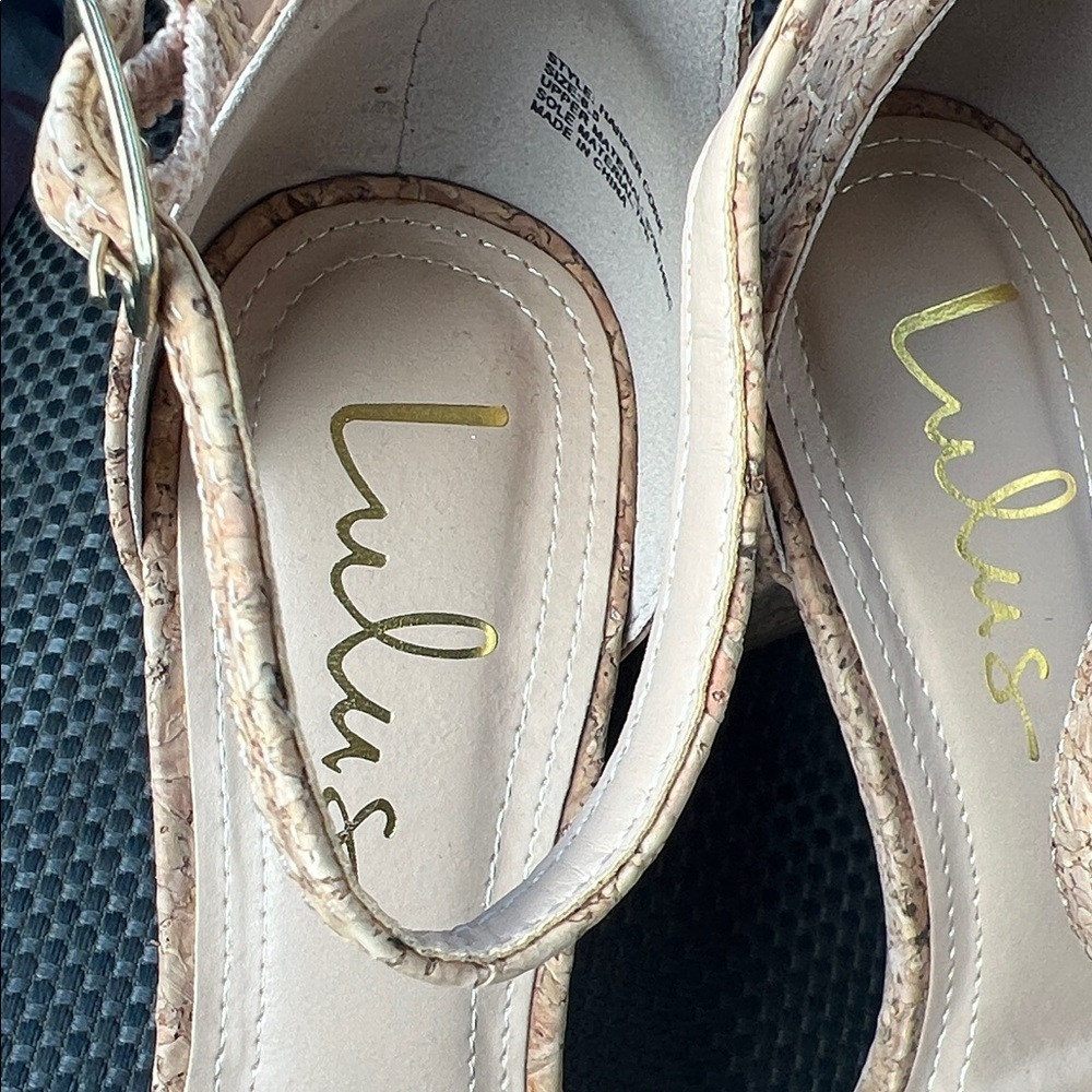 Lulu's Tan Cork Block Heel Sandals - Picture 2 of 5